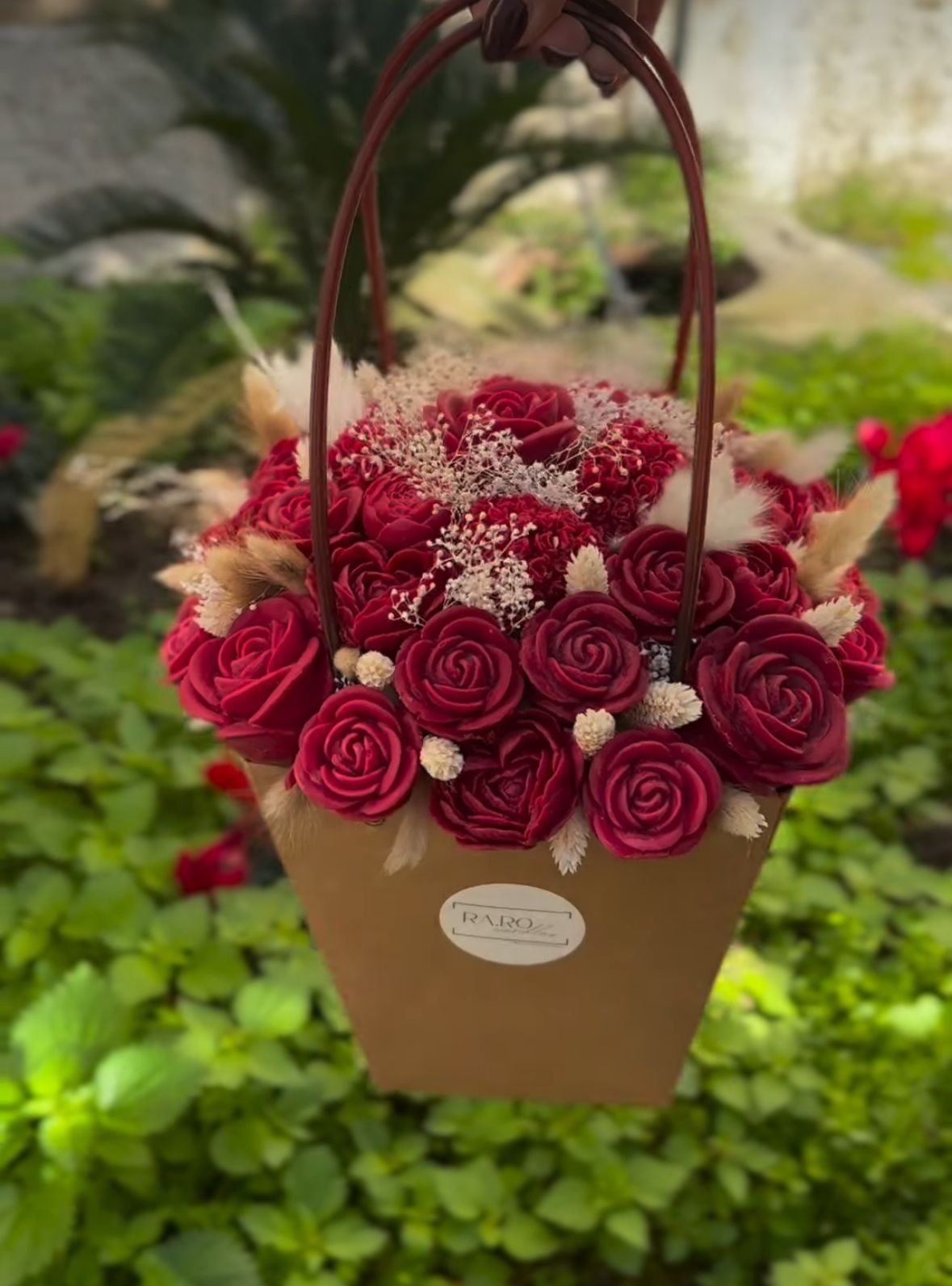 BOUQUET CESTINO CON MANICO GRANDE