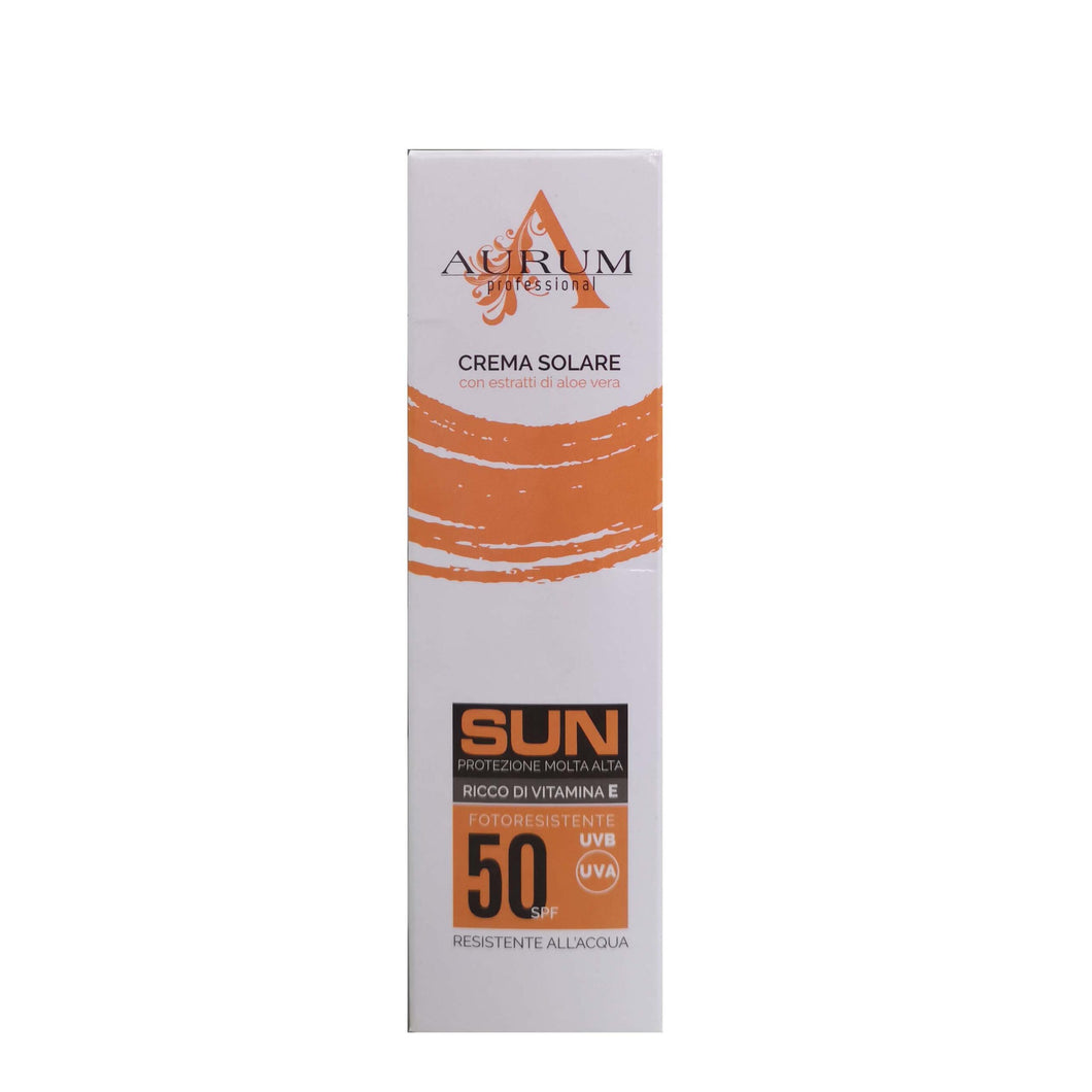 Crema solare Aurum  Protezione molto alta SPF 50 UVA