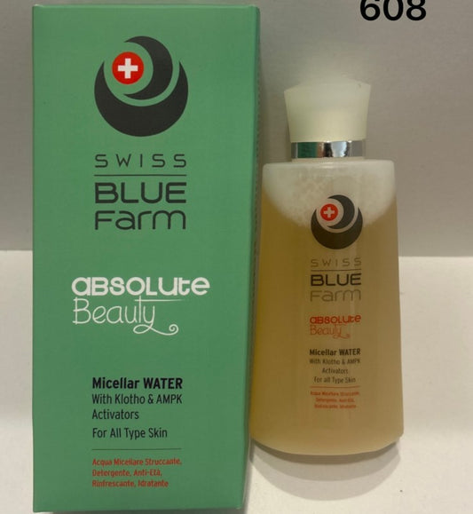 Acqua micellare struccante. detergente Blue Fam