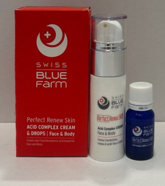 crema e fluido cheratolitici a base di acidi per viso e corpo blue farm